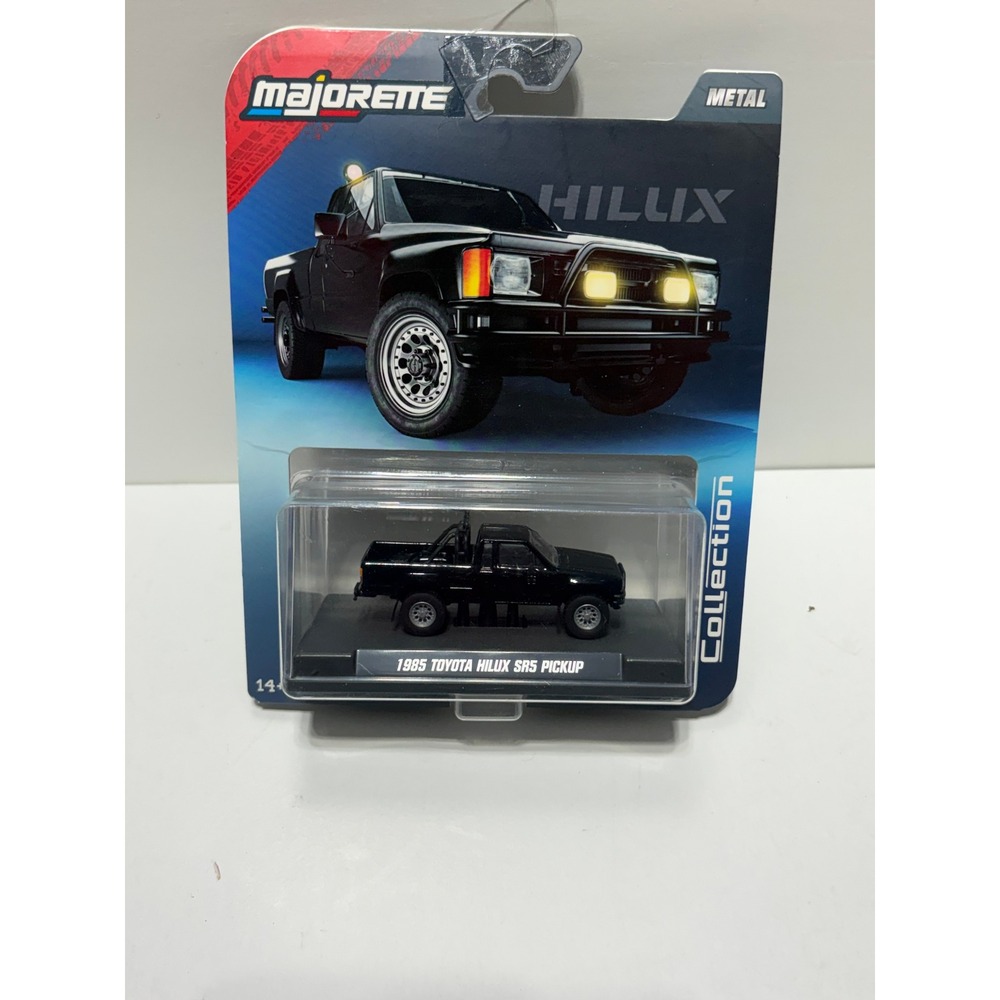 Majorette 1985 Toyota Hilux SR5 Pickup Black 1:64 Diecast Metal Rubber Tires New
